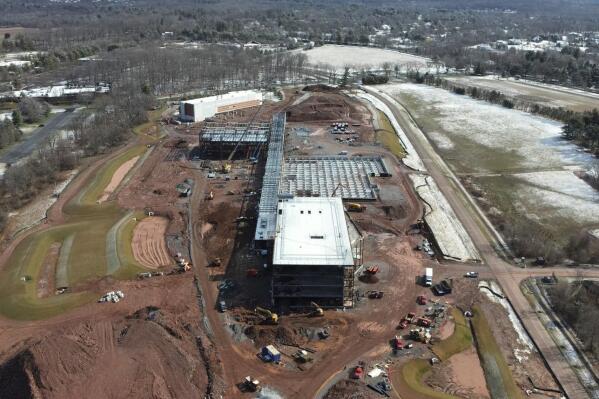 Aerial view of the 400,000 square foot manufacturing and R&D center BeiGene is building in Hopewell, NJ. (Photo: Business Wire)