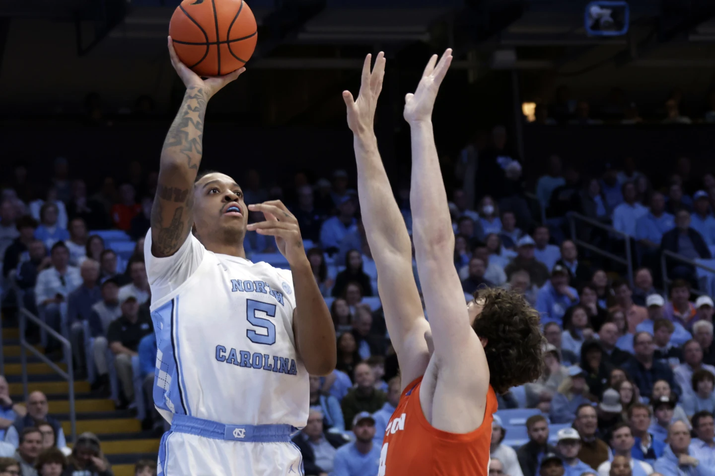 PJ Hall, Clemson take down No. 3 UNC 80-76 on the road to bolster NCAA resume