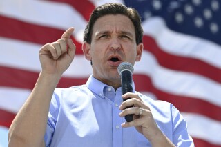 FILE - Republican presidential candidate Florida Gov. Ron DeSantis speaks at an annual Basque Fry at the Corley Ranch in Gardnerville, Nev., June 17, 2023. DeSantis is rolling out endorsements from 15 South Carolina lawmakers. (AP Photo/Andy Barron, File)