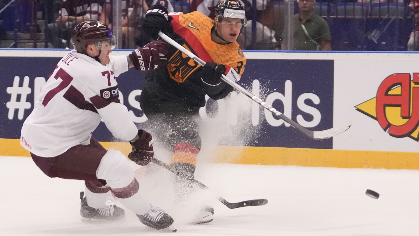 Peterka nets two goals as Germany crushes Latvia 8-1 at hockey worlds