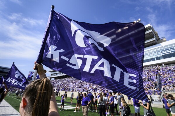 Fans fill Bill Snyder Family Stadium for an NCAA college football game between Kansas State and Troy in Manhattan, Kan., Saturday, Sept. 9, 2023. (AP Photo/Reed Hoffmann