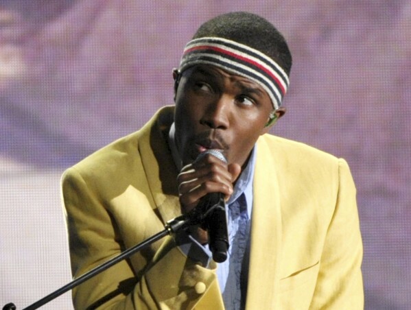 FILE - This Feb. 10, 2013 file photo shows Frank Ocean performing at the 55th annual Grammy Awards in Los Angeles. Apple Music announced on Wednesday, May 22, 2024, their 10 greatest albums of all time and Ocean's 2016 “blond” came in fifth on the list. (Photo by John Shearer/Invision/AP, File)