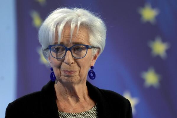 Christine Lagarde, President of the European Central Bank, arrives for a press conference after a meeting of the ECB's governing council in Frankfurt, Germany, Thursday, May 4, 2023. (AP Photo/Michael Probst)