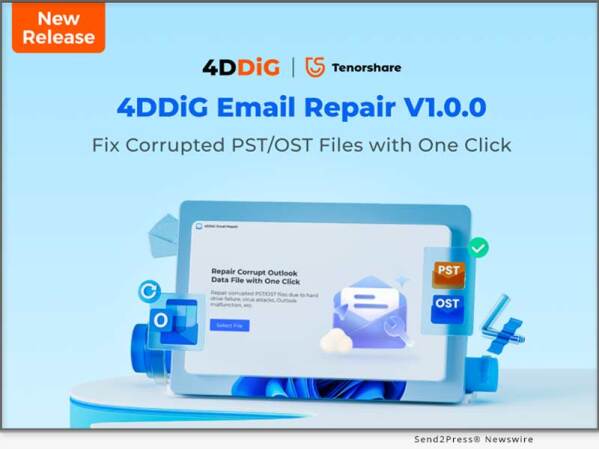 NEW YORK, N.Y., March 21, 2024 (SEND2PRESS NEWSWIRE) -- 4DDiG, a leading software solutions provider (and unit of Tenorshare), is thrilled to announce the release of its latest software, 4DDiG Email Repair v1.0.0. This user-friendly tool is desgined to scan and repair corrupted PST or OST files in Outlook. Moreover, it also helps Windows users resolve many common Outlook issues, such as difficulties accessing your mailbox or encountering Outlook error messages.