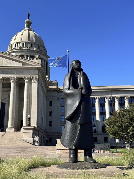 The Oklahoma State Election Board Office inside the state Capitol in Oklahoma City, was one of at least five states in the U.S. which election officials received suspicious packages on Monday, Sept. 16, 2024. (AP Photo/Sean Murphy)