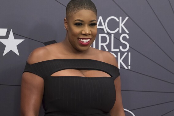 FILE - Symone Sanders-Townsend attends the Black Girls Rock! Awards at New Jersey Performing Arts Center on Sunday, Aug. 26, 2018, in Newark, N.J. Sanders-Townsend will join Alicia Menendez and Michael Steele as hosts of the new MSNBC show, 鈥淭he Weekend,鈥� airing for two hours starting at 8 a.m. Eastern on Saturday and Sunday. (Photo by Charles Sykes/Invision/AP, File)