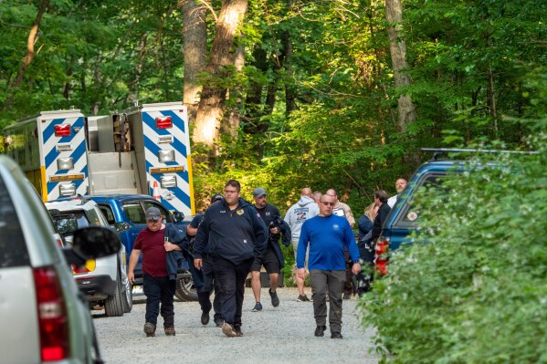 Search and rescue teams leave the command post at St. Mary's Wilderness en route to the Blue Ridge Parkway to search for the site where a Cessna Citation crashed in the mountainous terrain near Montebello, Va., June 4, 2023. (Randall K. Wolf via AP, File)
