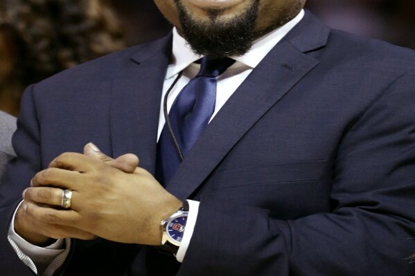 Founder Ice Cube smiles before the debut of his BIG3 Basketball League on Sunday in New York. (AP Photo/Kathy Willens)
