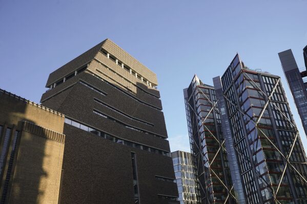 Una imagen del edificio del Museo Nacional Británico de Arte Moderno, conocido como Tate Modern, en el sur de Londres, el viernes 2 de febrero de 2024. (Yui Mok/PA vía AP)