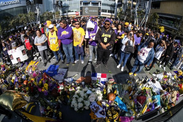 Tributes build outside arena known as House that Kobe Built