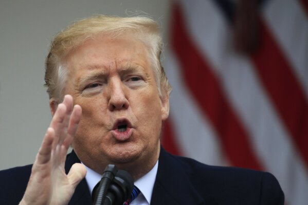 
              President Donald Trump speaks during a news conference in the Rose Garden of the White House after meeting with lawmakers about border security, Friday, Jan. 4, 2019, in Washington. (AP Photo/ Manuel Balce Ceneta)
            