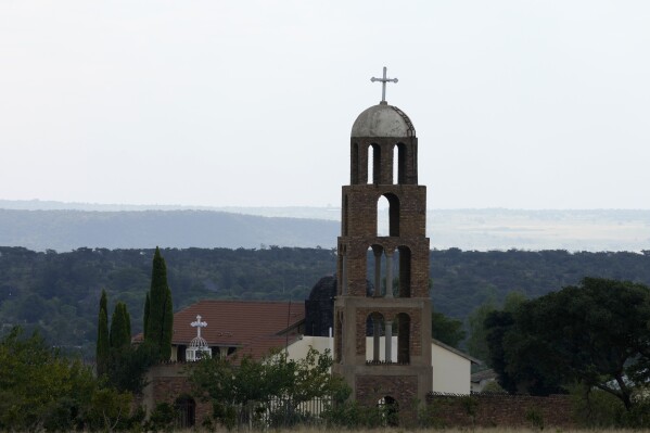 The Saint Mark the Apostle and Saint Samuel the Confessor Monastery in Cullinan, a town east of Pretoria, South Africa, Wednesday, March 13, 2024. Three Egyptian monks belonging to the Coptic Orthodox Church were fatally stabbed in an attack at a monastery in South Africa and a suspect has been arrested, police said Wednesday. (AP Photo/Themba Hadebe)