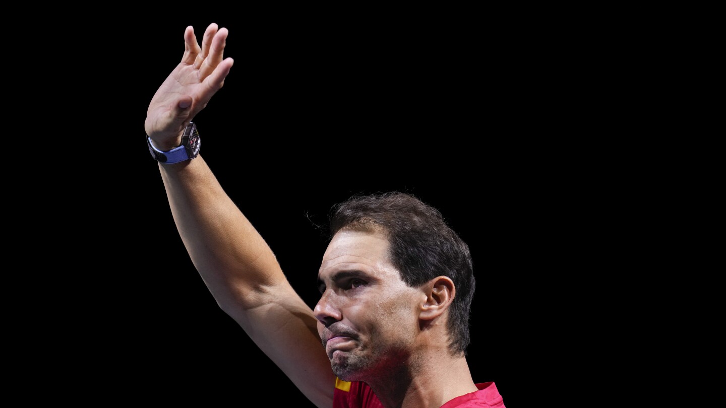An emotional Rafael Nadal retires at the Davis Cup after he loses and Spain is eliminated