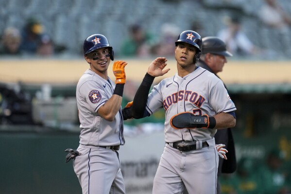 Rookie France shuts down A's and Tucker delivers go-ahead two-run double as  Astros win 3-1