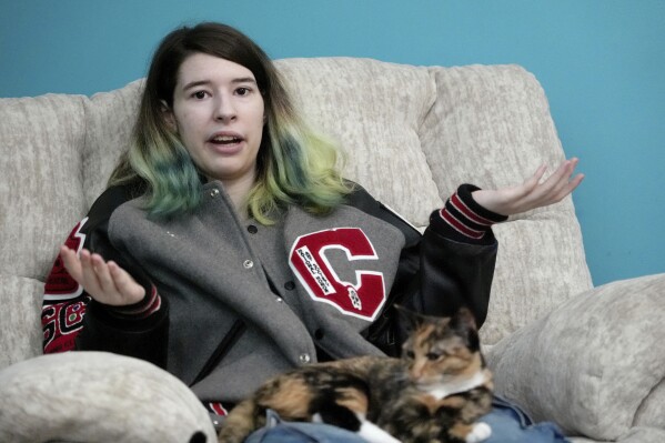 Zoe Reiland with her cat Cracker