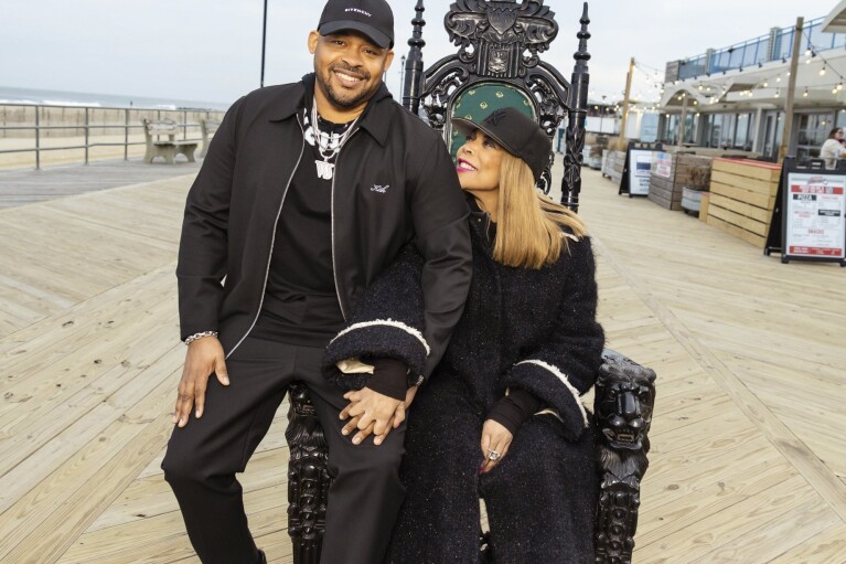 This image released by Lifetime shows talent manager Will Selby, left, with Wendy Williams, subject of the Lifetime documentary "Where is Wendy Williams?" (Calvin Gayle/Lifetime via AP)