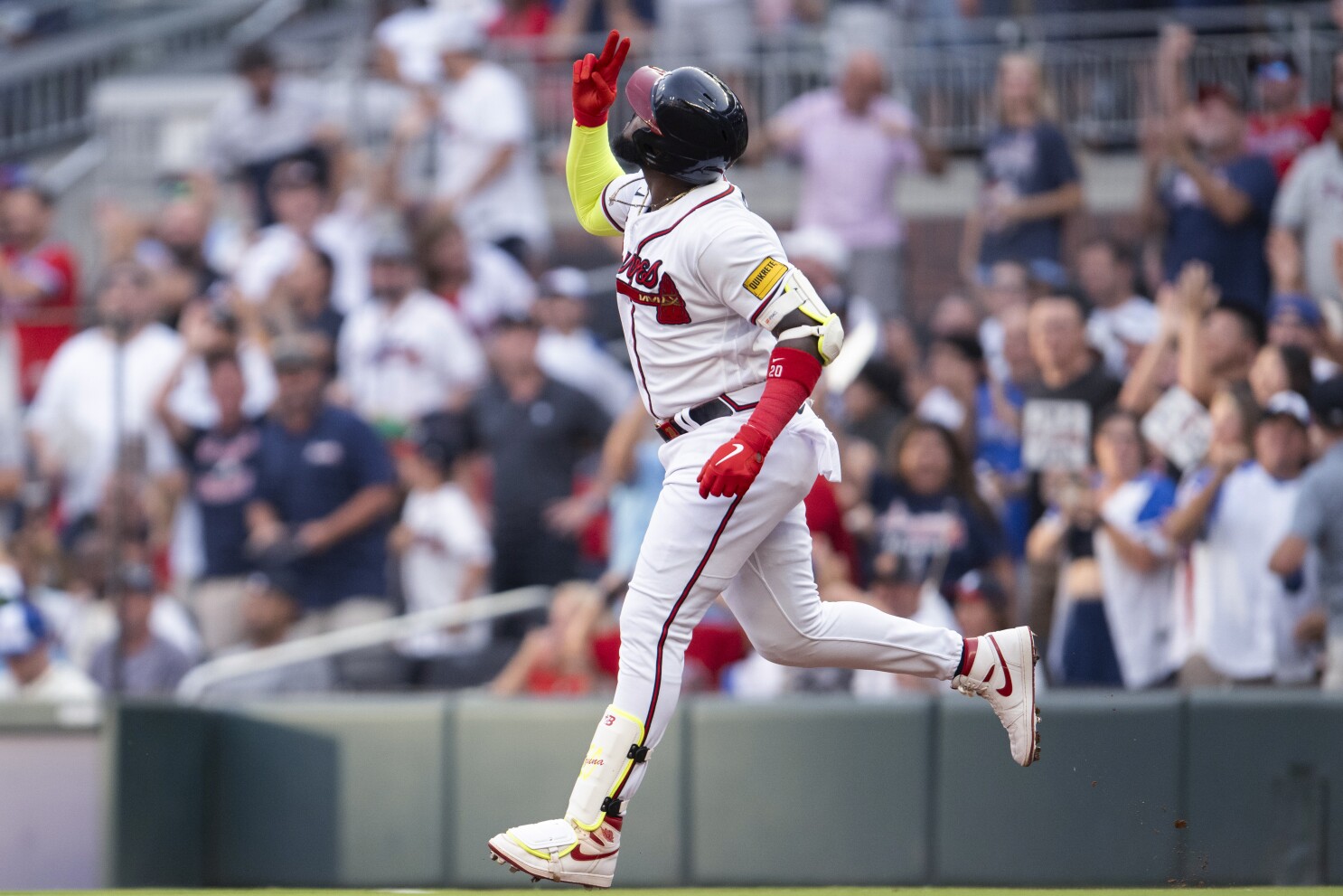 He struck out a guy on a broken leg.' Braves take Game 1, but lose