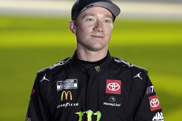 FILE - Tyler Reddick attends qualifying for the NASCAR Daytona 500 auto race Feb. 15, 2023, at Daytona International Speedway in Daytona Beach, Fla. The NASCAR Cup Series race at Circuit of the Americas, Sunday, March 24, 2024, will be first of five on road or street courses this season and was won by Reddick in 2023. (AP Photo/Chris O'Meara, File)