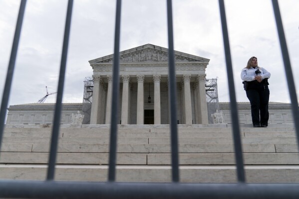 The U.S. Supreme Court is seen Wednesday, April 24, 2024, in Washington. (AP Photo/Jose Luis Magana)