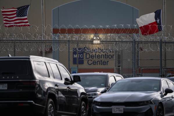 The Bluebonnet Detention Center on Thursday, April 24, 2025, in Anson, Texas (AP Photo/Eli Hartman)