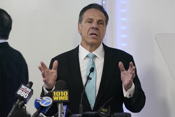 FILE - Former New York Gov. Andrew Cuomo speaks during a New York Hispanic Clergy Organization meeting, Thursday, March 17, 2022, in New York. Cuomo is being sued by a former aide over alleged sexual harassment while he was still in office. Cuomo’s former executive assistant Brittany Commisso filed the case against the ex-governor in state Supreme Court in Albany on Wednesday, Nov. 22, 2023. The filing came just before the expiration for lawsuits under the Adult Survivors Act, a special law that suspended the statute of limitations on sexual assault suits for one year.(AP Photo/Seth Wenig, File)