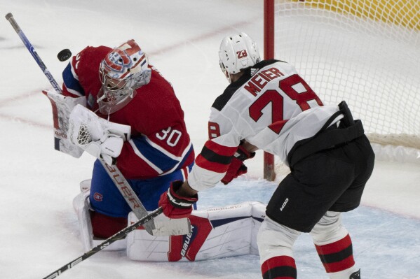 Tampa Bay Lightning goaltender Andrei Vasilevskiy makes a save against the  Montreal Canadiens d …