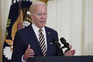 FILE - President Joe Biden in the East Room of the White House, Aug. 10, 2022, in Washington.  Biden is set to announce $10,000 federal student loan cancellation on Aug. 24, for many, extend repayment pause for others. (AP Photo/Evan Vucci, File)