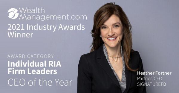 Heather Robertson Fortner is named CEO of the Year by WealthManagement.com for the category Individual RIA Firm Leaders (Graphic: Business Wire)