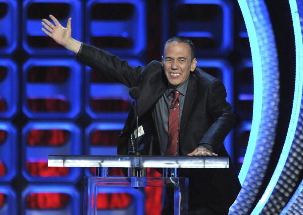 FILE - Gilbert Gottfried performs at the Comedy Central "Roast of Roseanne" in Los Angeles on Aug. 4, 2012. Gottfried’s publicist and longtime friend Glenn Schwartz said Gottfried, an actor and legendary standup comic known for his abrasive voice and crude jokes, died Tuesday, April 12, 2022. He was 67. (Photo by John Shearer/Invision/AP, File)