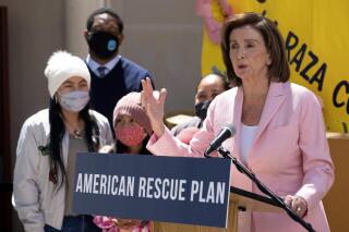 House Speaker Nancy Pelosi speaks at a press event regarding the Emergency Rental Assistance program in San Francisco, Tuesday, Aug. 10,2021. The program makes federal funding available to assist pandemic-affected rental households with rent, back-rent, and utility payments. (AP Photo/Nick Otto)