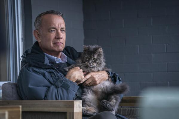 This image released by Sony Pictures shows Tom Hanks in a scene from "A Man Called Otto." (Niko Tavernise/Sony Pictures via AP)