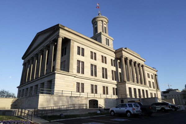 FILE - The Tennessee Capitol is seen, Jan. 8, 2020, in Nashville, Tenn. The state's toughened voting rights restoration policy requires people convicted of a felony to get their gun rights restored before they can become eligible to cast a ballot again, Tennessee’s election office said Tuesday, Jan. 23, 2024, confirming a mandate that officials had been debating internally. (AP Photo/Mark Humphrey, File)