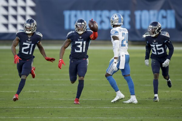 Tannehill has 5 TDs, Titans rout Lions 46-25