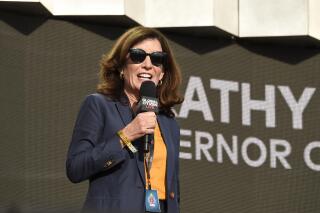 New York governor Kathy Hochul speaks at Global Citizen Live in Central Park on Saturday, Sept. 25, 2021, in New York. (Photo by Evan Agostini/Invision/AP)