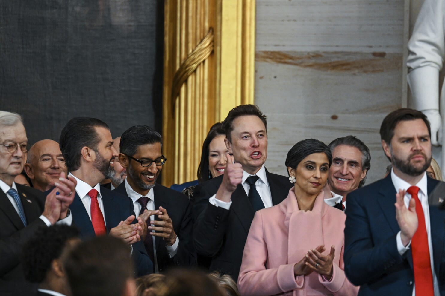 Elon Musk at Trump government official ceremony 2025