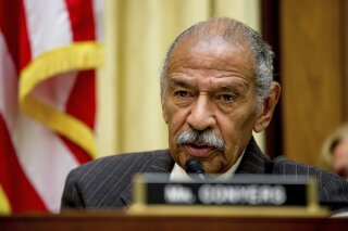 
              FILE - In this May 24, 2016, file photo, Rep. John Conyers, D-Mich., ranking member on the House Judiciary Committee, speaks on Capitol Hill in Washington during a hearing. Conyers said he is stepping aside as the top Democrat on the House Judiciary Committee amid a congressional investigation into allegations he sexually harassed female staff members. In a statement Sunday, Nov. 26, 2017, Conyers said he denies the allegations and would like to keep his leadership role on the panel. (AP Photo/Andrew Harnik, File)
            