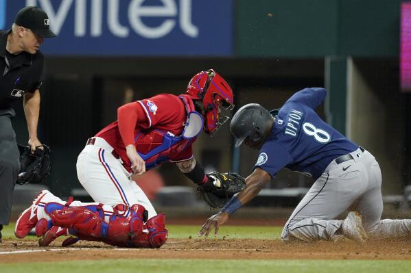 WATCH: Rangers Jonah Heim Makes Spectacular Catch Off Catcher's Mask -  Fastball