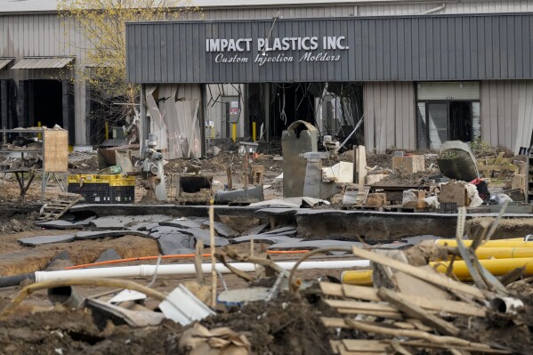 Impact Plastics Inc. is seen on Nov. 22, 2024, in Erwin, Tenn. Multiple workers died trying to escape flood waters during Hurricane Helene in September. (AP Photo/George Walker IV, File)