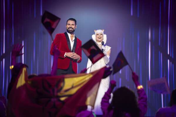 This image released by Disney shows Rylan Clark, left, and Julie Dray from "Doctor Who" Season 2. (BBC Studios/Disney/Bad Wolf via AP)