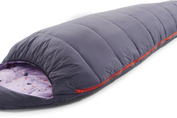
              This photo provided by REI shows REI's Kindercone sleeping bag, which is temperature-rated to 25 degrees. An anti-snag zipper, lightweight synthetic insulation and adjustable size make it a good option for little ones to grow into. The outdoor gear industry offers a wide range of easily packed camping items that both parents and kiddos can enjoy. (REI via AP)
            