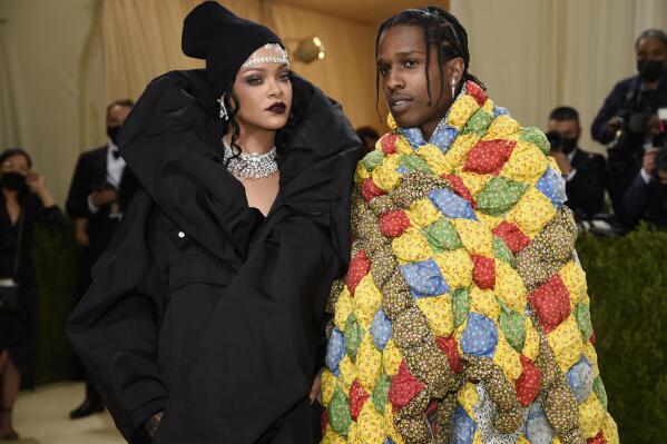 Rihanna, left, and A$AP Rocky attend The Metropolitan Museum of Art's Costume Institute benefit gala celebrating the opening of the "In America: A Lexicon of Fashion" exhibition on Monday, Sept. 13, 2021, in New York. (Photo by Evan Agostini/Invision/AP)