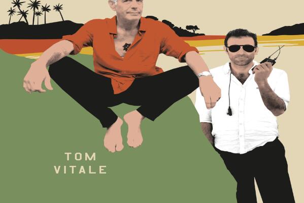 This photo shows the book cover of “In the Weeds: Around the World and Behind the Scenes with Anthony Bourdain” by Tom Vitale.  (Hachette Books via AP)