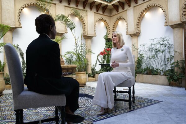 Ivanka Trump, the daughter and senior adviser to U.S. President Donald Trump, is interviewed by the Associated Press, Friday, Nov. 8, 2019, in Rabat, Morocco. Trump is in Morocco promoting a global economic program for women. (AP Photo/Jacquelyn Martin)