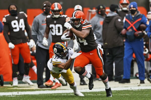 Browns Steelers AFC playoffs Nick Chubb Baker Mayfield Peoples-Jones