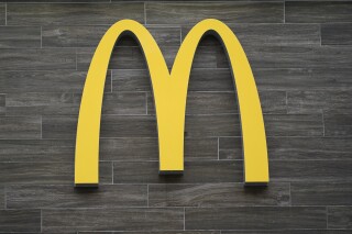 FILE - A McDonald's golden arches is shown at restaurant in Havertown, Pa., Tuesday, April 26, 2022. McDonald鈥檚 expects to open nearly 10,000 restaurants over the next four years, Wednesday, Dec. 6, 2023, a pace of growth that would be unprecedented even for the world's largest burger chain. (APPhoto/Matt Rourke)