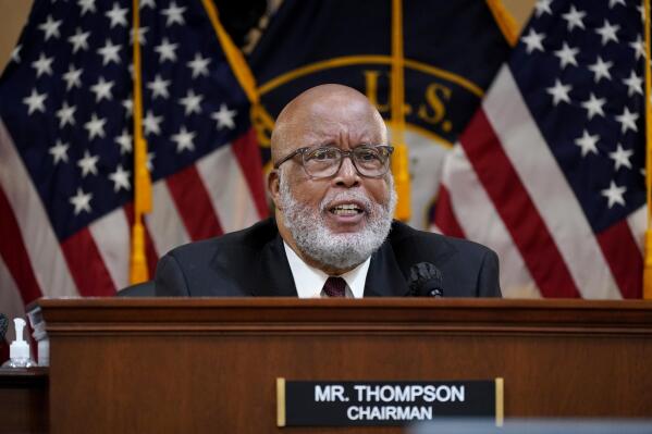 Committee Chairman Rep. Bennie Thompson, D-Miss., gives opening remarks as the House select committee investigating the Jan. 6 attack on the U.S. Capitol continues to reveal its findings of a year-long investigation, at the Capitol in Washington, Tuesday, June 21, 2022. (AP Photo/J. Scott Applewhite)