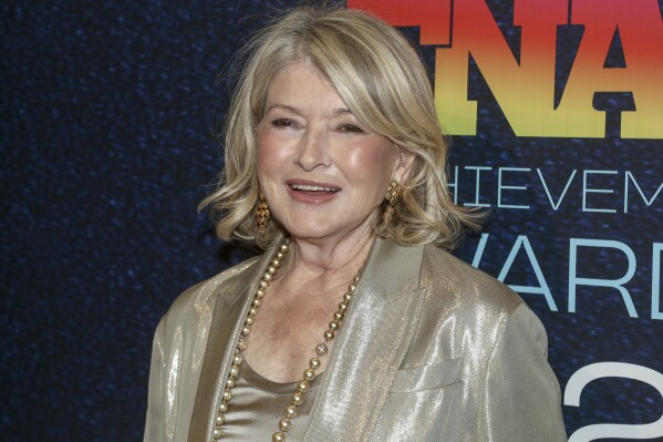 FILE - Martha Stewart attends the Footwear News Achievement Awards at Cipriani South Street on Wednesday, Nov. 29, 2023, in New York. (Photo by Andy Kropa/Invision/AP, File)
