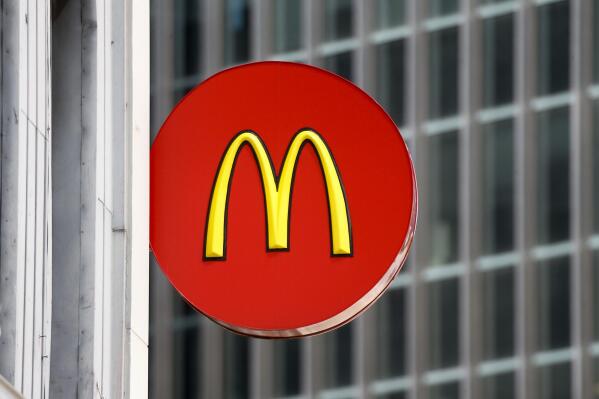 FILE - A McDonald's sign at a restaurant in downtown Pittsburgh, April 24, 2017. Federal investigators found more than 300 minors, including the 10-year-olds, were working illegally, the Labor Department said in a statement Tuesday, May 2, 2023. (AP Photo/Keith Srakocic, File)