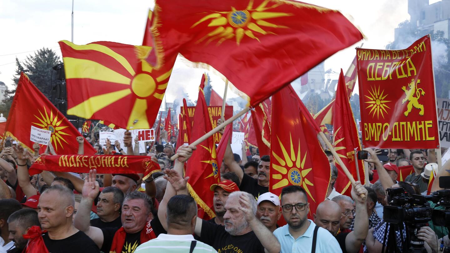 Macedonians protest French proposals over rift with Bulgaria
