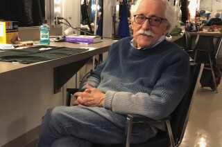 This 2019 photo shows actor Mike Nussbaum, appearing in Hamlet at Chicago Shakespeare at age 95. Nussbaum, reputed as the oldest professional actor in America with a prolific stage career and roles in films including “Field of Dreams” and “Men in Black,” died at his Chicago home on Saturday, Dec. 23, 2023, at age 99, just days before his 100th birthday. (Neil Steinberg/Chicago Sun-Times via AP)